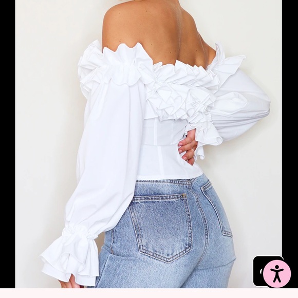White Ruffle Top - Picture 2 of 2